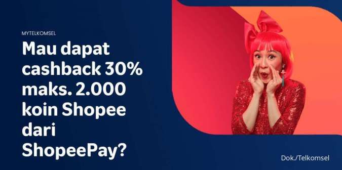 Promo Telkomsel x ShopeePay Juli 2022, Beli Pulsa dan Paket Data Cashback 30%
