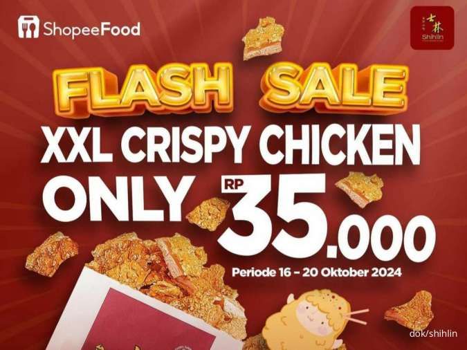 Promo Shihlin Flash Sale 16-20 Oktober 2024, XXL Crispy Chicken Cuma Rp 35.000