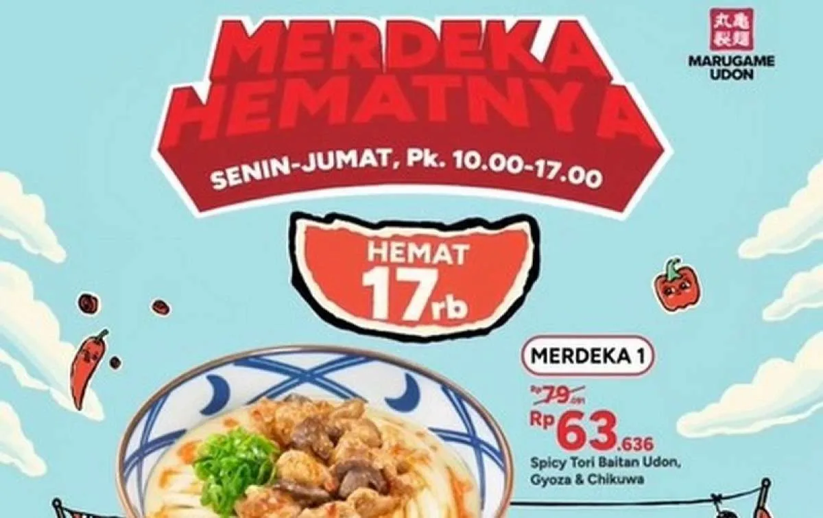 Promo Marugame Udon Merdeka Bulan Agustus 2025, Lebih Hemat Rp 17.000