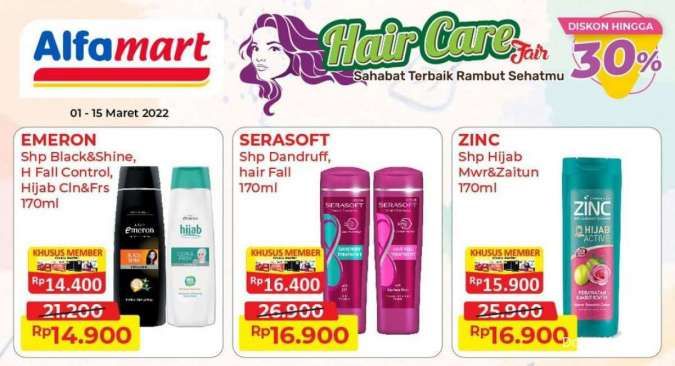Promo Alfamart Hair Care Fair, Beragam Produk Perawatan Rambut Diskon s/d 30%