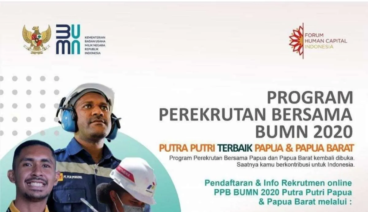 Rekrutmen bersama BUMN 2020 kembali dibuka untuk putra-putri Papua, ini syaratnya