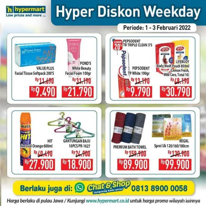 Promo Hypermart Hyper Diskon Weekday Periode 1-3 Februari 2022