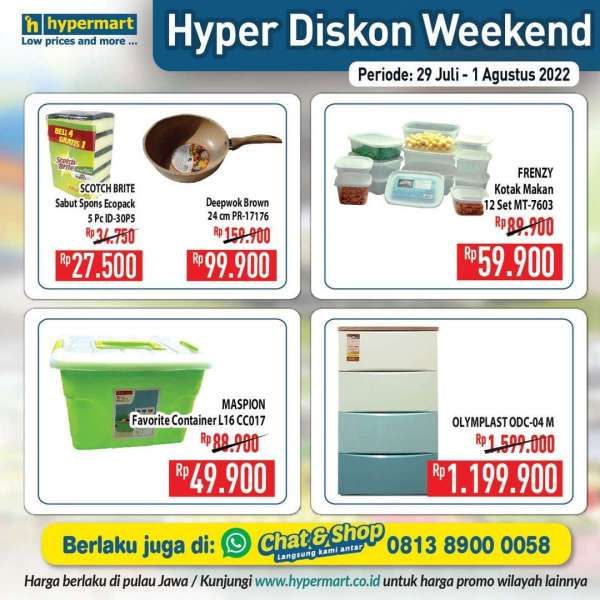 Promo JSM Hypermart Hyper Diskon Weekend Mulai 29 Juli-1 Agustus 2022