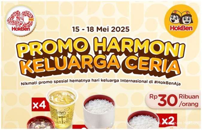 Promo Hokben Harmoni Keluarga Ceria, Makan Bareng Mulai Rp 30.000-an Per Orang