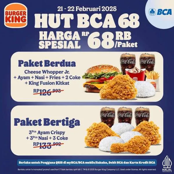 Promo Burger King HUT BCA