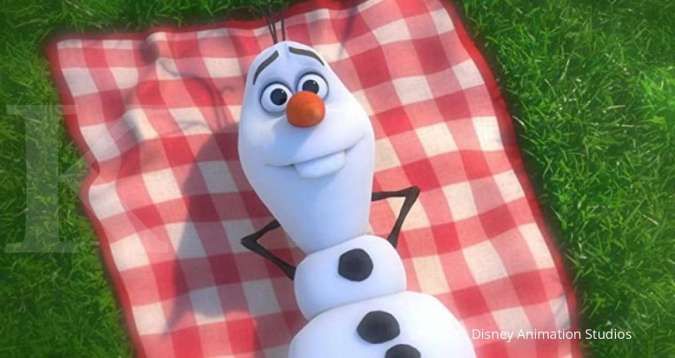 Olaf di film Once Upon a Snowman di Disney+ Hotstar Indonesia. 
