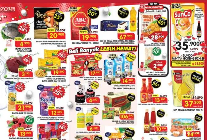 Promo Superindo Hari Ini 8-10 Agustus 2025, Aice Beli 1 Gratis 1 Tropical 1 Liter