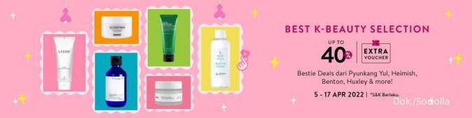 Promo Skincare Korea di Sociolla, Ada Diskon s/d 40% hingga 17 April 2022