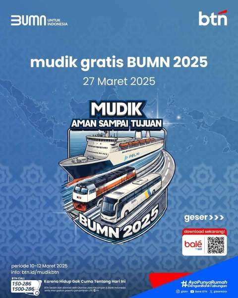 Mudik Gratis BUMN Bank BTN Tahun 2025