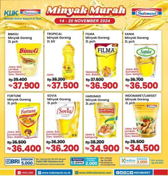 Promo Minyak Goreng Murah di Indomaret 14-20 November 2024