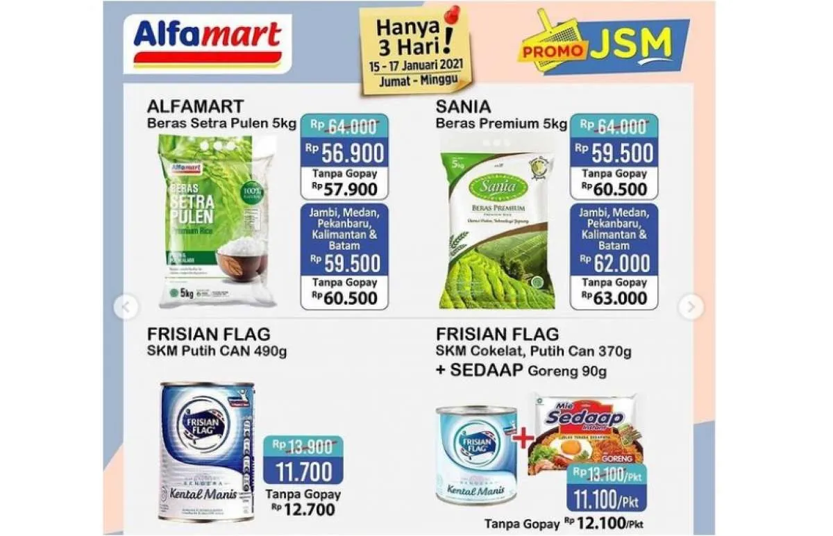  Promo JSM Alfamart 17 Januari 2021, diskon Hari Minggu! 