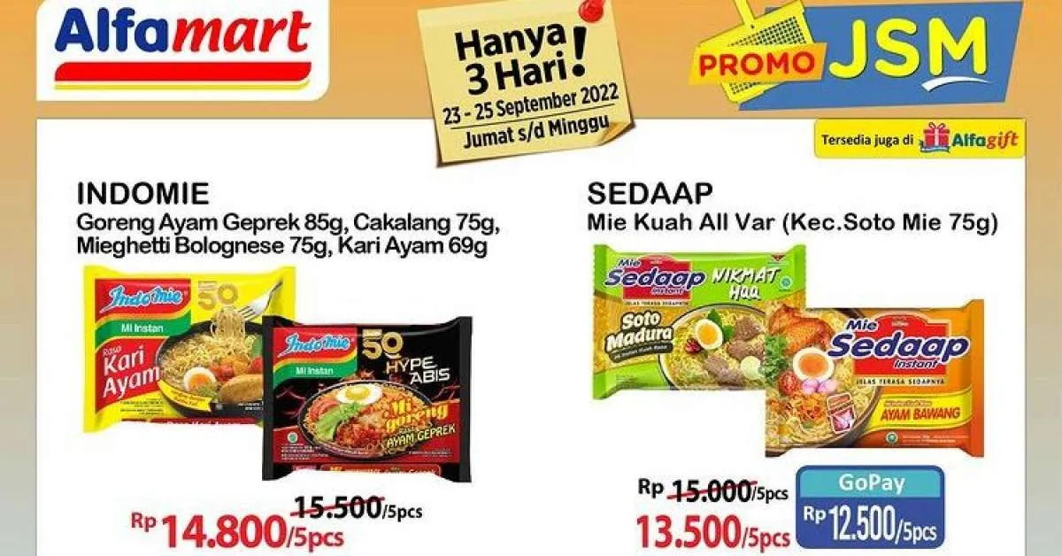 Promo JSM Alfamart Terbaru di 23 September 2022, Ada Ekstra Diskon & Harga Spesial