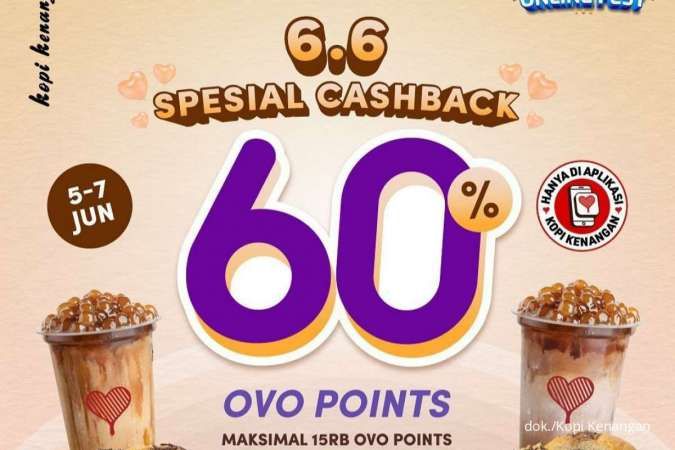 Promo 6.6 Kopi Kenangan 5-7 Juni 2022, Spesial Cashback 60% OVO Points