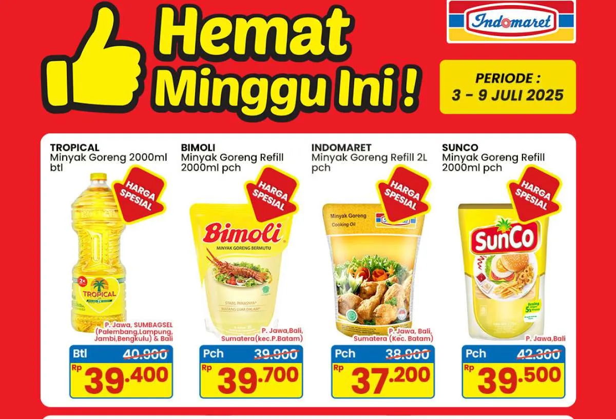 Promo Indomaret 3-9 Juli 2025, Minyak Goreng Bimoli hingga Sunco Harga Spesial