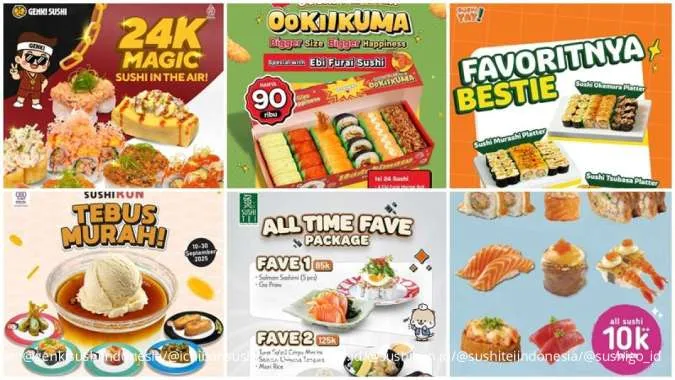 6 Daftar Promo Sushi Favorit September 2025, Genki Sushi hingga Sushi Tei