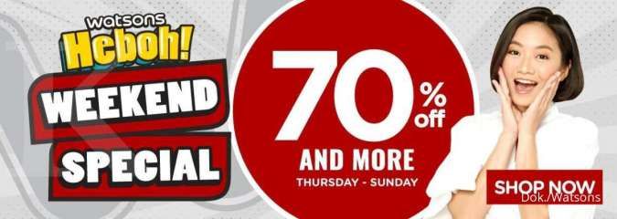Promo Heboh Spesial Akhir Pekan di Watsons, Banyak Produk Diskon s/d 70%!
