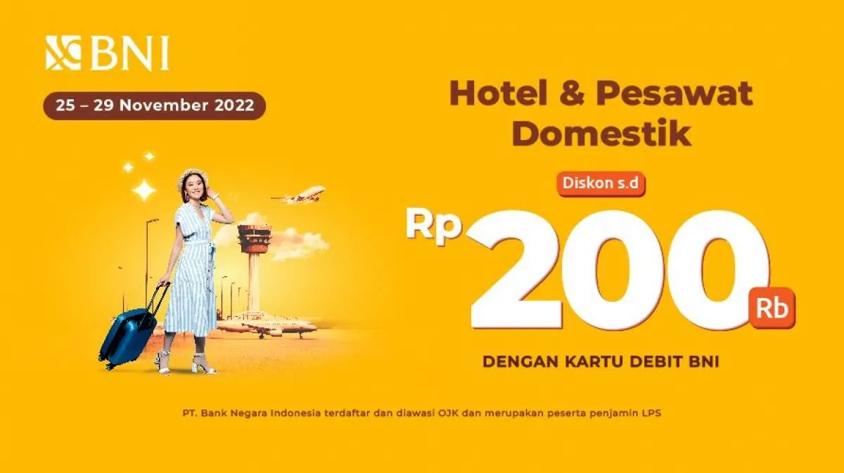 Promo Kartu BNI, Diskon Hotel & Pesawat Domestik Rp 200.000 di Mister Aladin