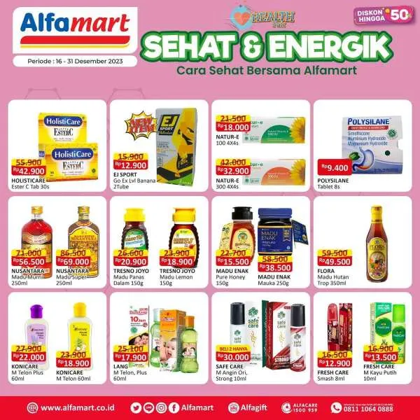 Promo Alfamart Health Fair Diskon s/d 50% Periode 16-31 Desember 2023