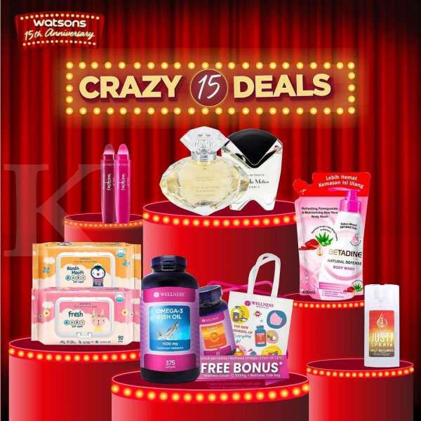 Promo Spesial Ulang Tahun Watsons ke-15, Makeup hingga Skincare Diskon Sampai 70%