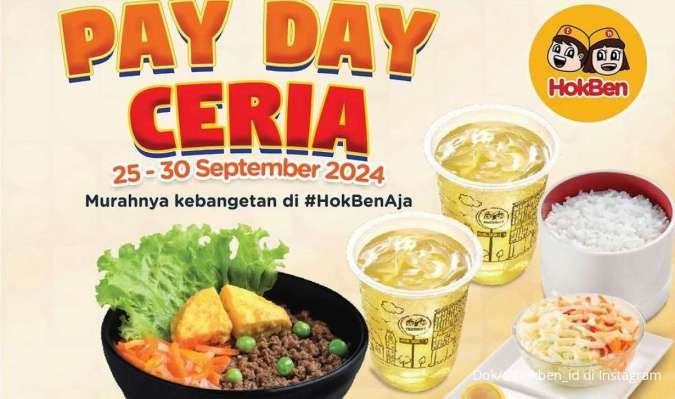 Promo HokBen Payday 25-30 September 2024, Paket Lengkap Mulai Rp 38.000-an Saja