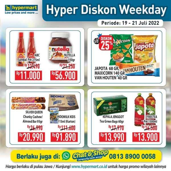 Promo Hypermart 19-21 Juli 2022, Hyper Diskon Weekday Terbaru