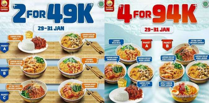 Lamian-Ayam Goreng Hong Kong Rp 49.000 di Promo Golden Lamian 29-31 Januari 2024