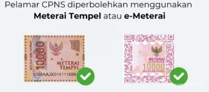 Bisa Pakai Meterai Tempel dan e-Meterai di CPNS 2024, Ini Link Resmi Beli e-Meterai