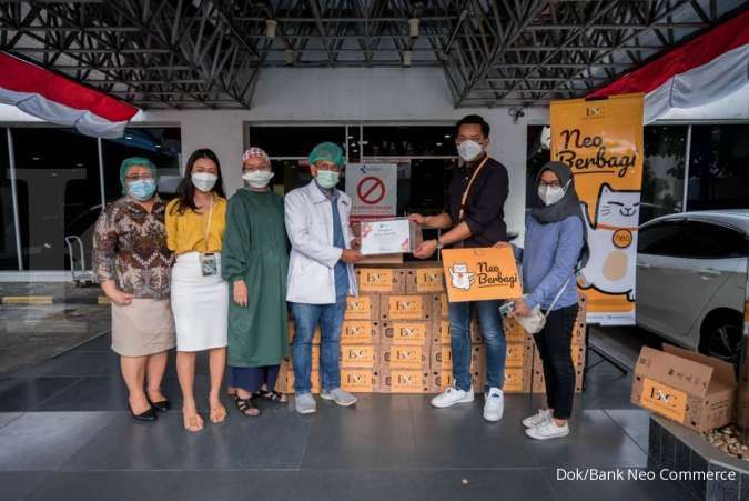 Gaet TaniHub, Bank Neo Commerce donasikan paket makanan sehat untuk nakes