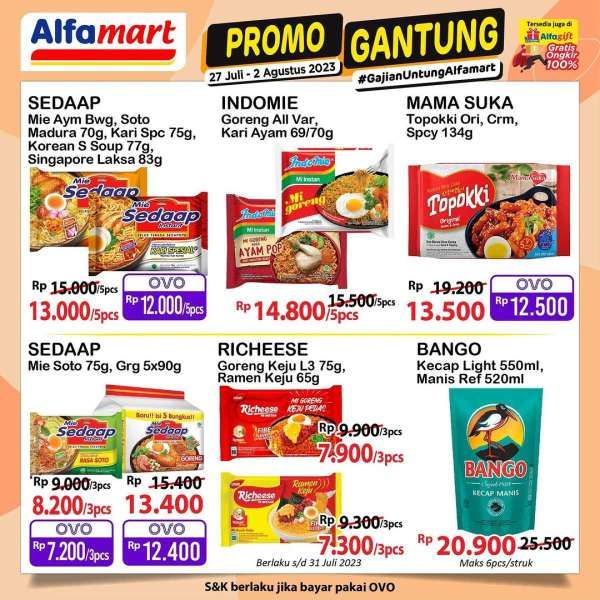 Katalog Harga Promo Alfamart Gantung Terbaru 27 Juli-2 Agustus 2023