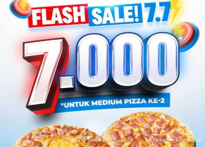 Promo Domino's Pizza Flash Sale 7.7 Juli 2025, Medium Pizza ke-2 Cuma Rp 7.000