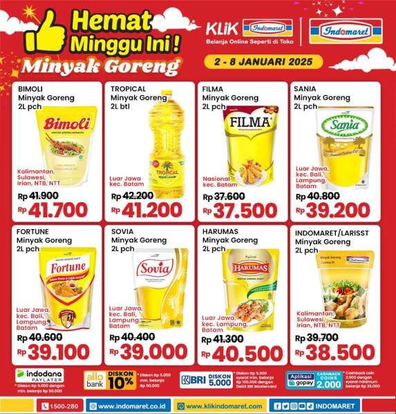 Promo Minyak Goreng di Indomaret 2-8 Januari 2025 Hemat Minggu Ini