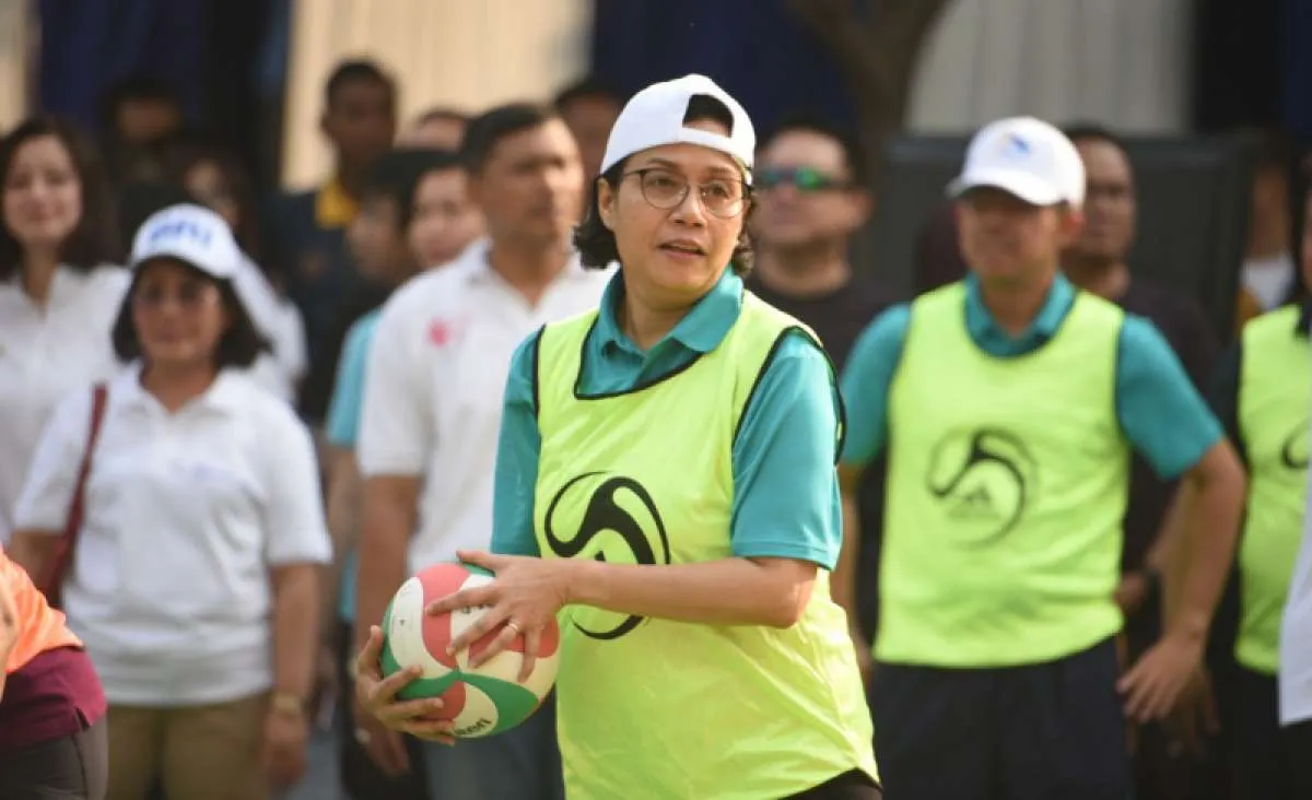Buka peringatan Hari Oeang ke-73, Menkeu dan jajaran tanding voli