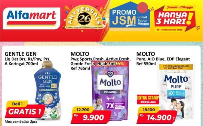Promo JSM Alfamart Periode 19-21 Desember 2025, Gentle Gen Beli 1 Gratis 1