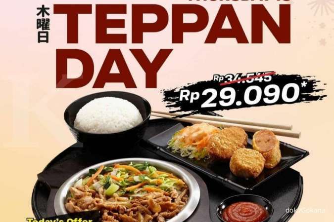 Promo Gokana 2 Desember 2021, Paket Thursday is Teppan Day Cuma Rp 30.000 Saja!