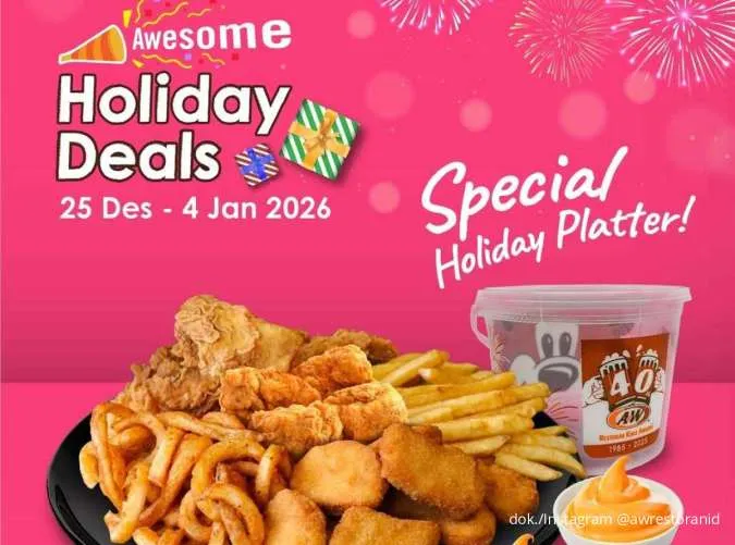 Promo A&W Special Holiday Platter sampei 4 Januari 2026, Paket Komplit Ramean Hemat