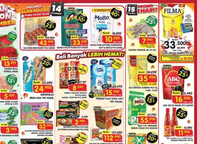 Promo Superindo Hari Ini 14-16 November 2025, Bawang Bombay-Telur Omega Harga Spesial
