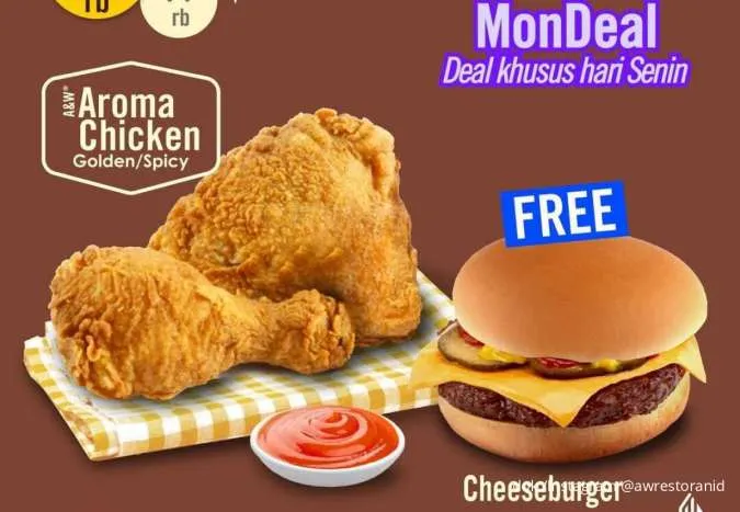 Promo MonDeal A&W Terbaru: Cheeseburger Gratis Tiap Senin, Hemat hingga Rp 29.000