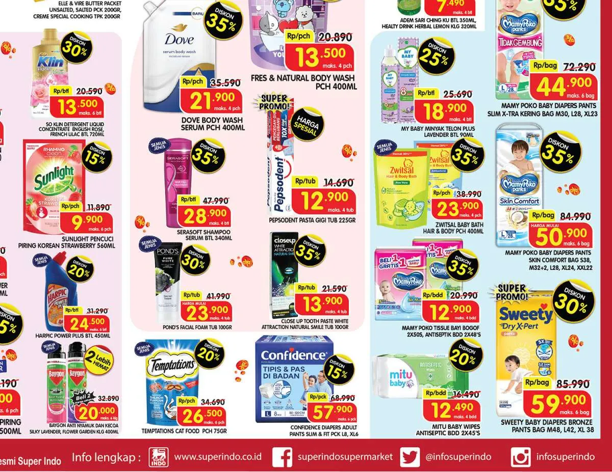Promo Superindo Weekday 11 Juni 2025, Mamy Poko dan Dove Diskon 35% Berakhir Besok