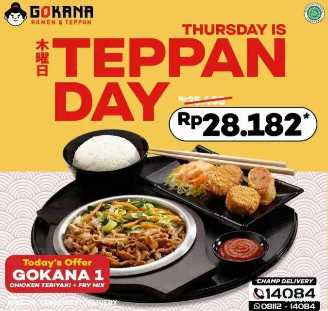 Promo Gokana Thursday is Teppan Day 