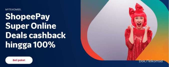 Promo MyTelkomsel x ShopeePay 19-21 Januari, Beli Paket Data Cashback 100%!