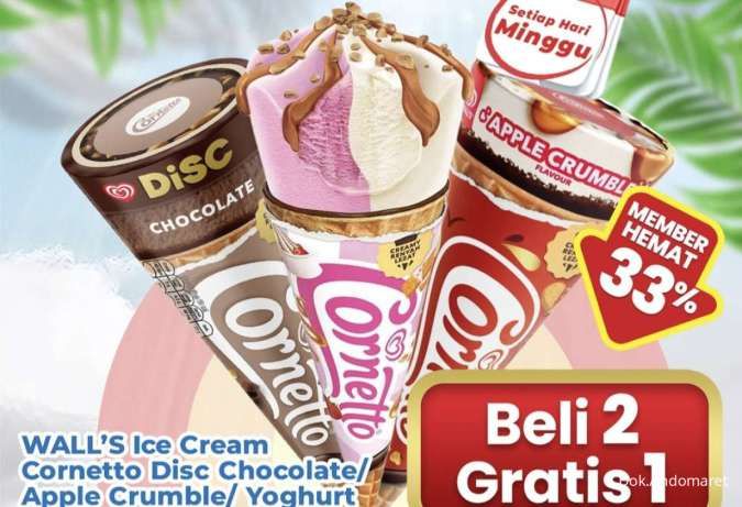 Promo Indomaret Es Krim Day 30 November 2025, Beli 2 Gratis 1 Es Krim Cornetto
