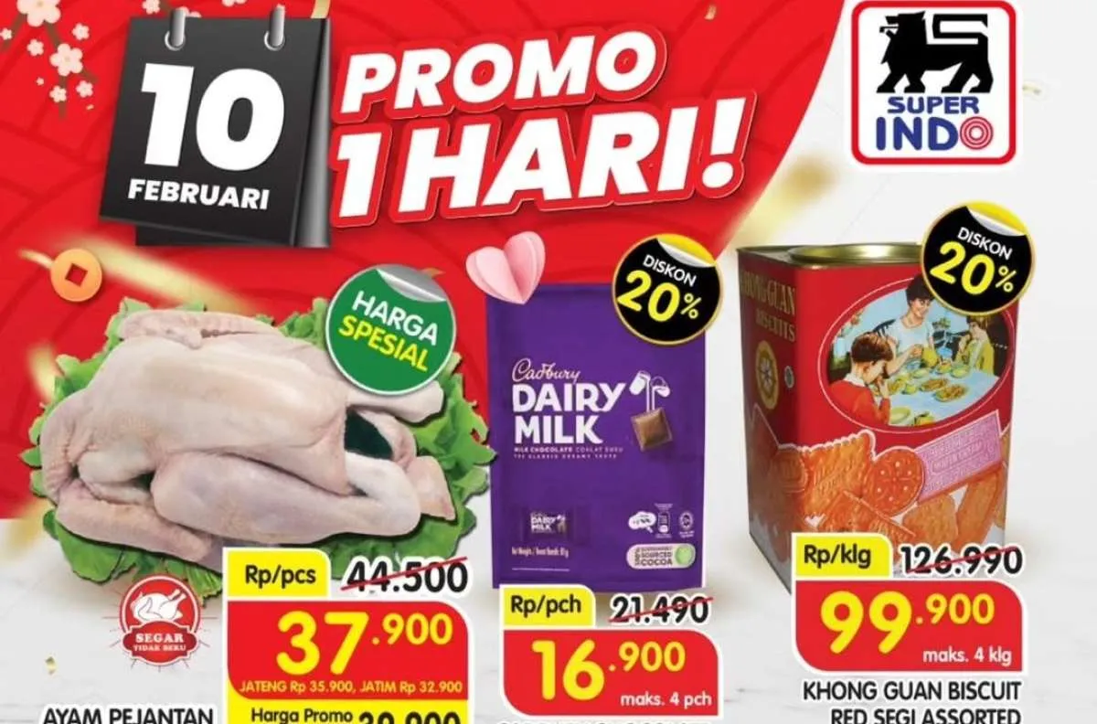 Promo Superindo Weekday Hari Ini 10 Februari 2026, Ayam Hingga Cadbury Hemat