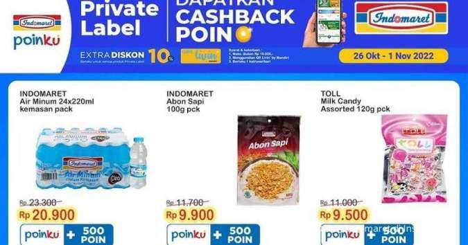 Promo Indomaret hingga 1 November 2022, Ekstra Diskon Produk Private Label