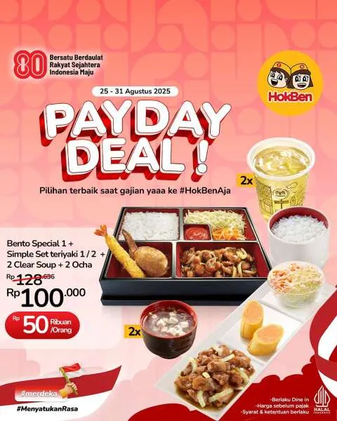 Promo HokBen Payday Deal Paket Bento