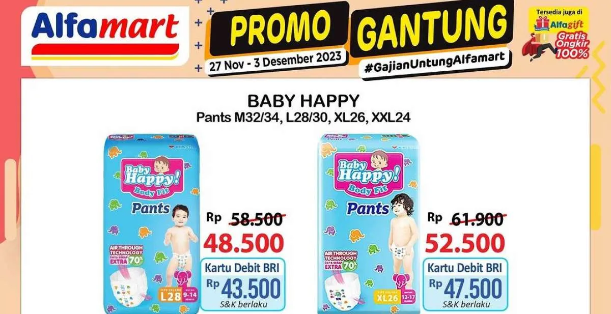 Promo JSM Alfamart Gantung Terbaru 1 Desember 2023, Promo Hemat Baby Happy Rp 43.500