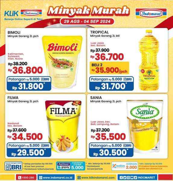 Promo Minyak Goreng Murah di Indomaret 29 Agustus-4 September 2024