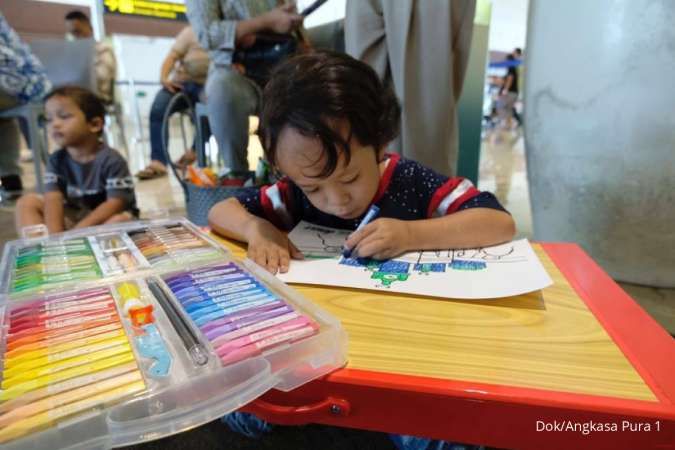 Hari Anak Nasional, Bandara AP1 Hadirkan Lomba Mewarnai hingga Pembagian Suvenir