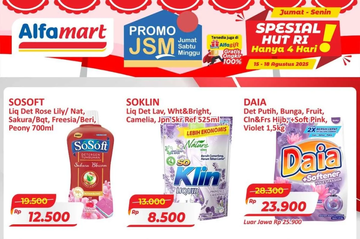 Promo JSM Alfamart Spesial HUT RI 15-18 Agustus 2025, Harga Lebih Hemat