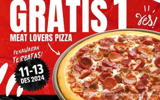 Promo Pizza Hut 13 Desember 2024, Hari Terakhir Beli 1 Gratis 1 Meat Lovers