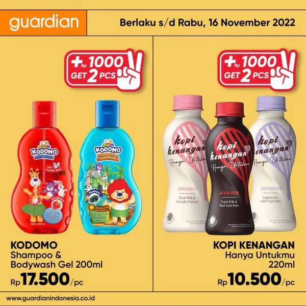 Promo Guardian +1000 Get 2 Pcs Periode 10-16 November 2022